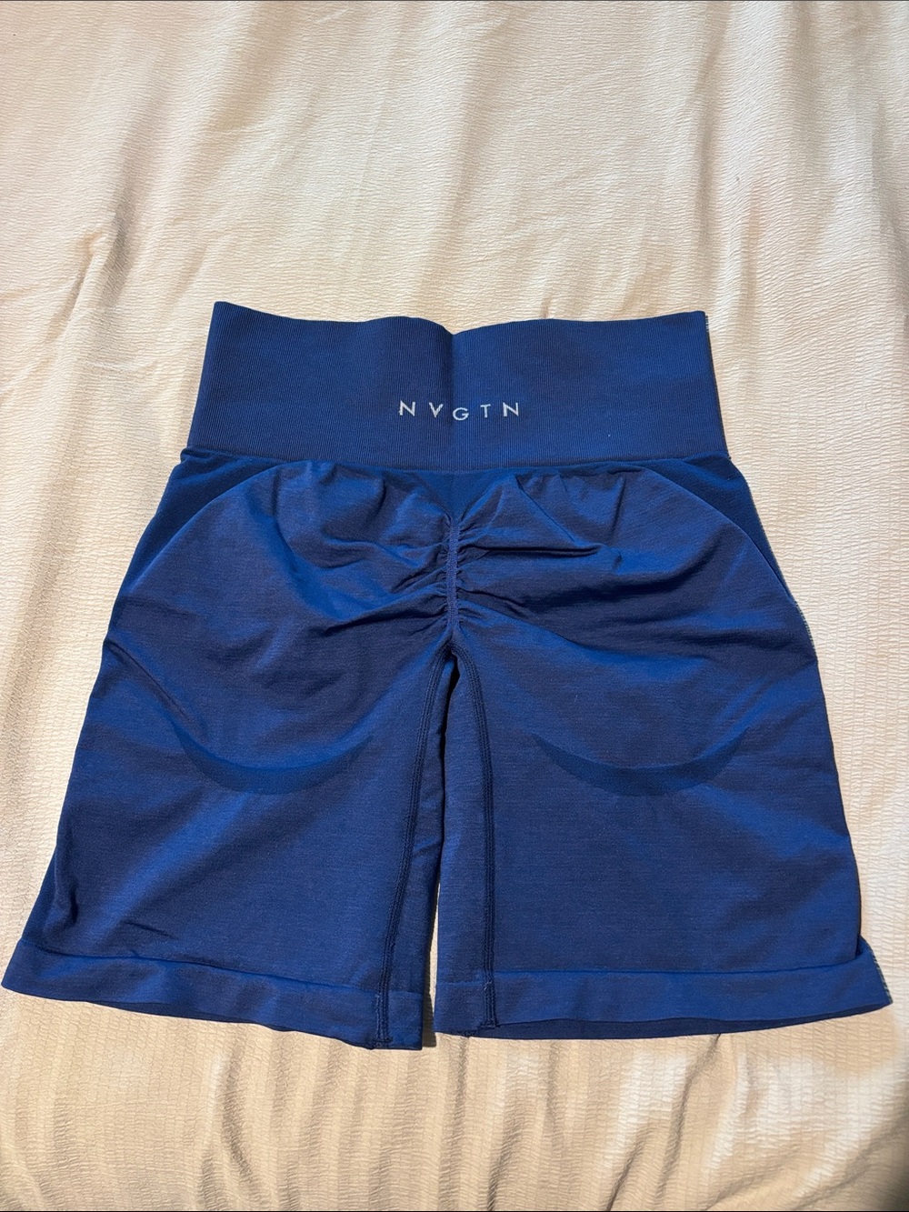 NVGTN Scrunch Contour High-Waist Navy Bike Shorts